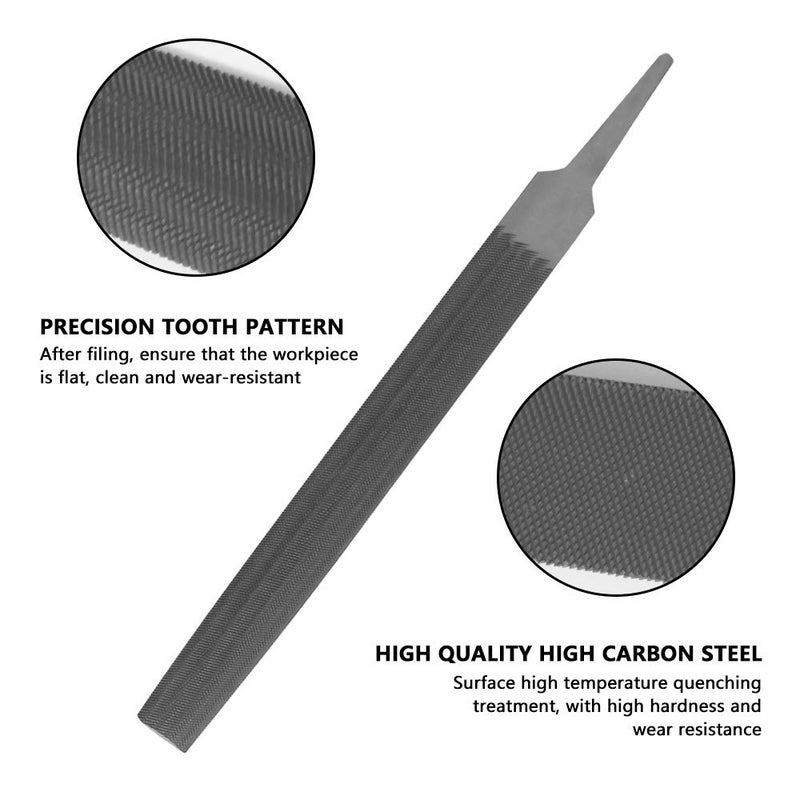 KALIM Half Round Medium Cut File, Double Cut Teeth, 6'' Length, Made of High Carbon Steel, Hand File without Handle Suitable for Wood, Metal, Sharpening, etc. - Image 4
